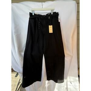 Scotch & Soda La Vague "The Wave" Black Wide Leg Jeans High rise NWT 14/32